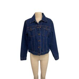 Vintage Originals Denim Jacket Medium Wash Blue Button Down Jean Jacket